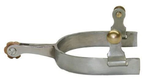 Showman Stainless Steel Spurs w/ Brass Rowels & Buttons