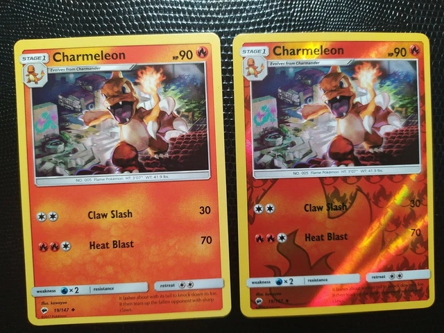 2 x Charmeleon Regular & Reverse Holo  19/147 Pokemon SM Burning Shadows NM