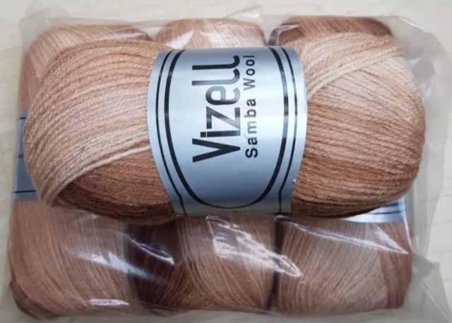 400g Wollpaket Braun Farbverlaufsgarn Garn 20% Merino Wolle 80% Acryl Brauntöne