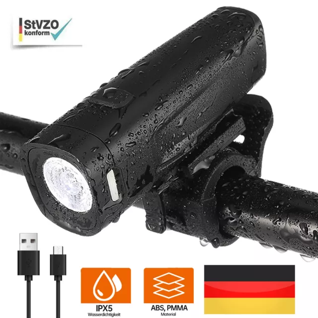 LED Akku Fahrrad Licht Beleuchtung Set 40 LUX StVZO Scheinwerfer Fahrradlampe Cn