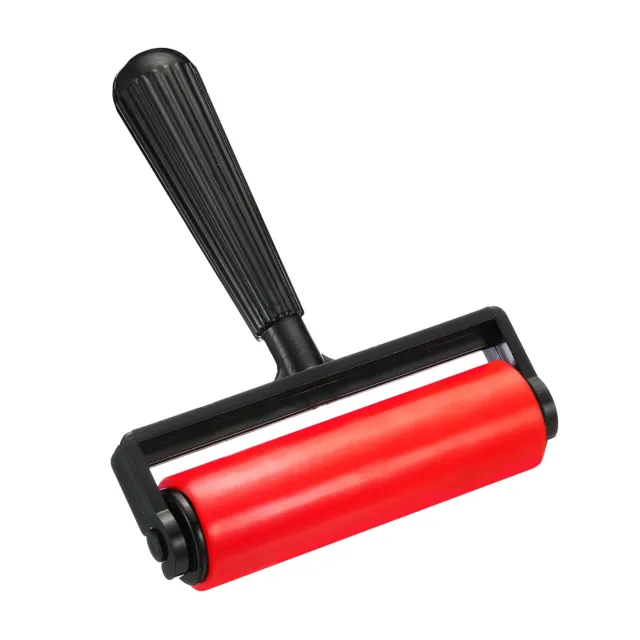 4.5 Inch Rubber Roller Brayer Tool for Art Craft Printmaking Ink Stamping, Red