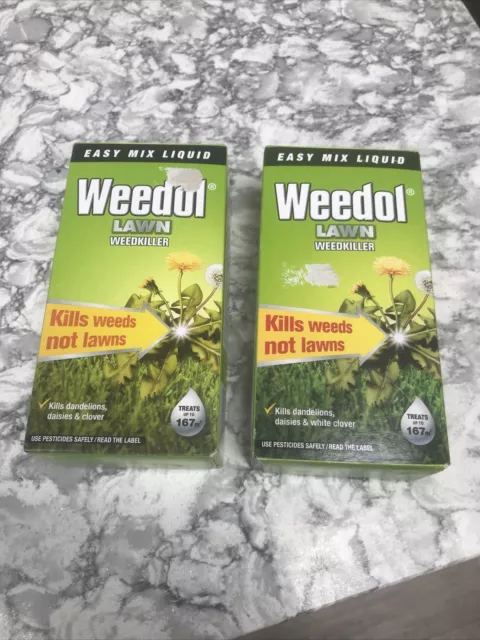 Weedol Lawn Weedkiller Kills Weeds Not Lawns 2 x 250ml's. = 500ml