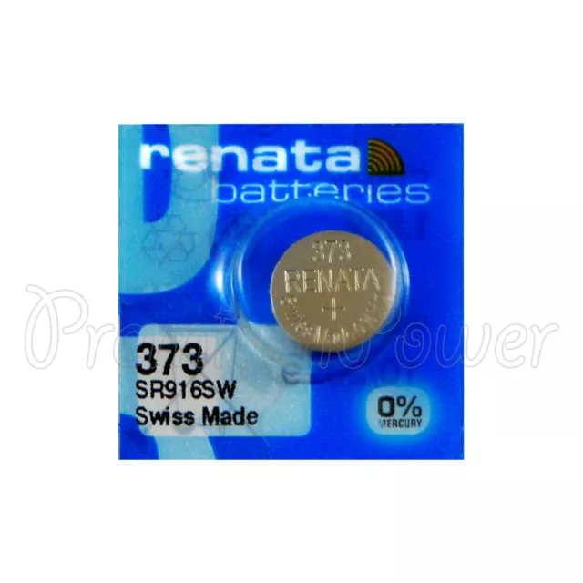 1 X Renata 373 Argent Oxyde Batterie 1.55V SR916SW Montre SR68 0% Mercure