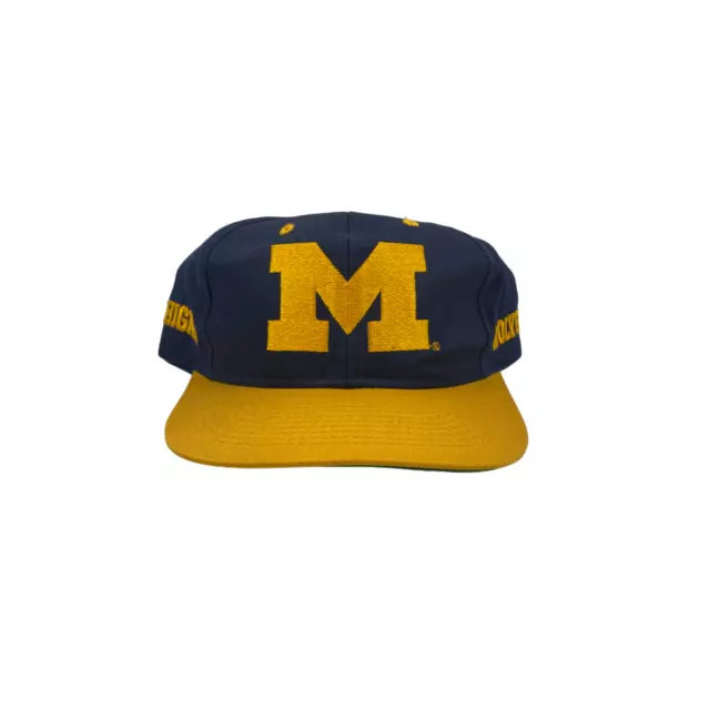 Michigan Wolverine Mens Snapback Hat Competitor 90s Vintage NCAA Football