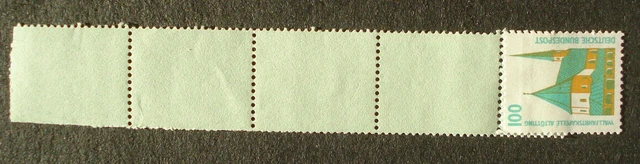 Bund 1989: ROLLENMARKE,m Rollenanfang,RE1+ 4 LF, 100 Pfg,MN 1406 uR hellgelbgrün