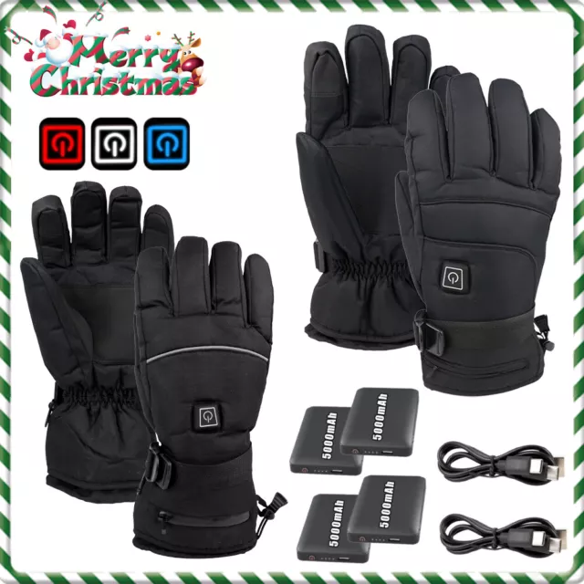 Electric Heating Gloves Heated Mittens Thermal Motorcycle Gloves Rechargeable