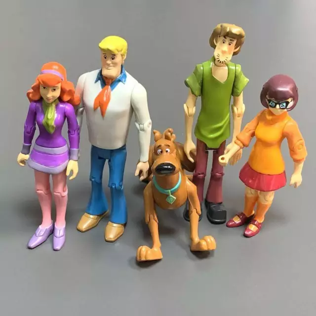 RARE LOT 5 Scooby Doo Velma Shaggy Daphne Dog Fred 5'' Action Figures ...