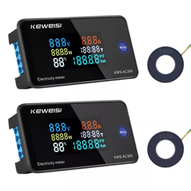 2X KEWEISI KWS-AC300 Voltmetro Digitale AC 50-300V Voltaggio 45-65Hz  Energ7157