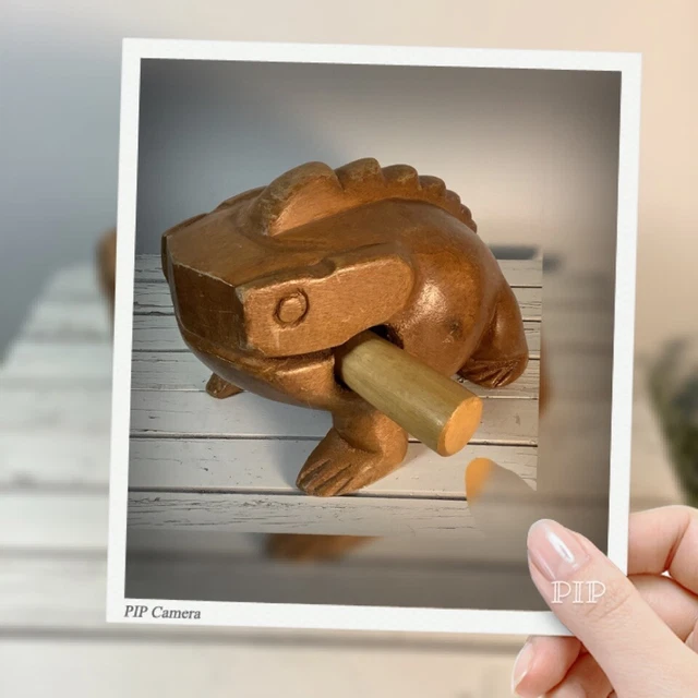 Wood Percussion Musical Carved Frog With Stick Croaking Beat Box Frog