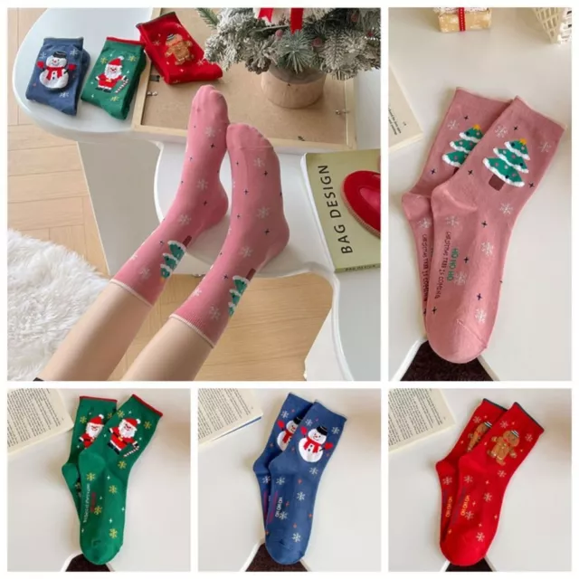 New Christmas Socks Women Socks Breathable Santa Claus Reindeer Merry Xmas Gift√