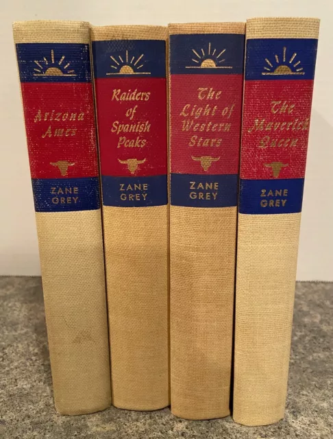 Vintage Zane Grey Books Walter J. Black Editions, Hardcovers Lot of Four