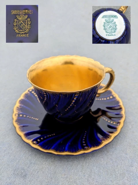 LOT DE 6 Tasses Et Sous Tasses Ancien Service Bambous Obernai LOT DE 6 Tasses Et Sous Tasses Ancien Service Bambous Obernai