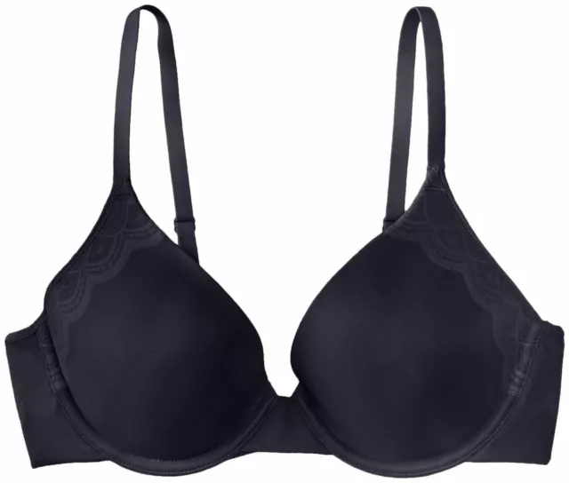 Vanity Fair Beautifully Smooth Secret Lace Underwire Bra 75209 Black 38D NWT!