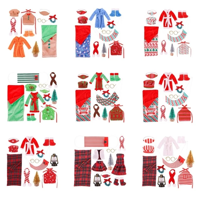 Elf Doll Christmas Clothes Shelf Accessory Doll Christmas Sets Christmas Elf