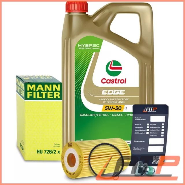 Mann-Filter Oil Filter+5L Castrol Edge Fst 5W-30 Ll For Seat Ibiza 1.9 05-08