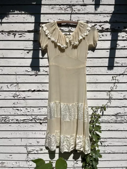 Antique 1920s Sheer Silk Organza Dress