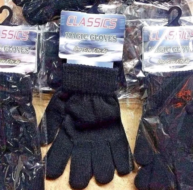 60 Pairs Black Magic Gloves Kids Children Unisex one size Winter Wholesale