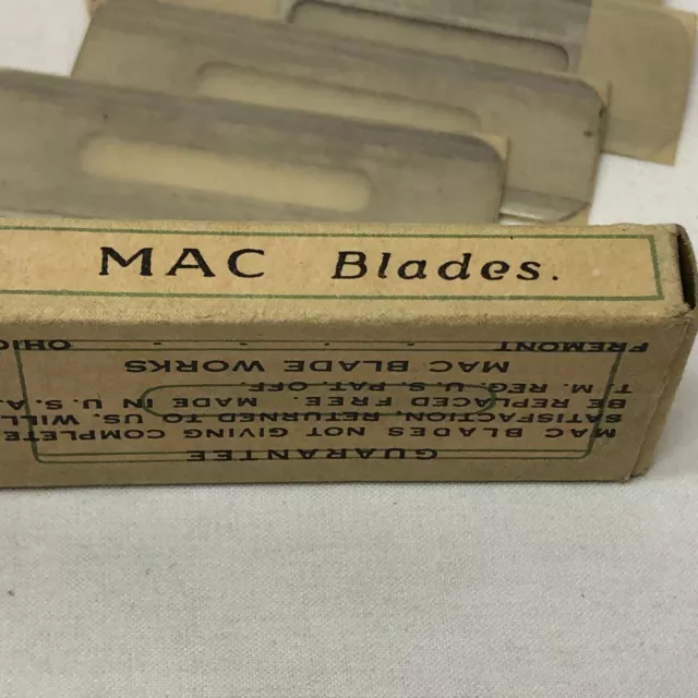 10 Shaving Blades Vintage Mac Blade Works Fremont Ohio New Old Stock 3