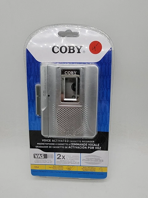 Coby CX-R60 2 Speed Voice Activated Cassette Recorder and Player CXR-60 NEW