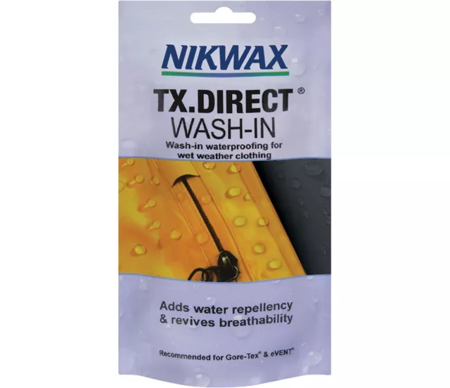 Nikwax TX Direct Wash In Clothing Re Waterproofing Re Proofer Pouch 100ml