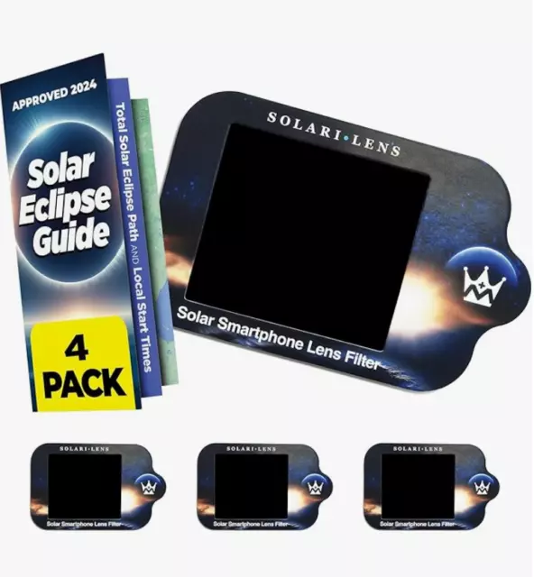 Solar Eclipse Smartphone Lens Filter, 4 PACK, Fast Free Shipping