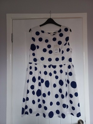 Sinty Navy and White Spot Dress/Tunic Size XL Brand New With Tags
