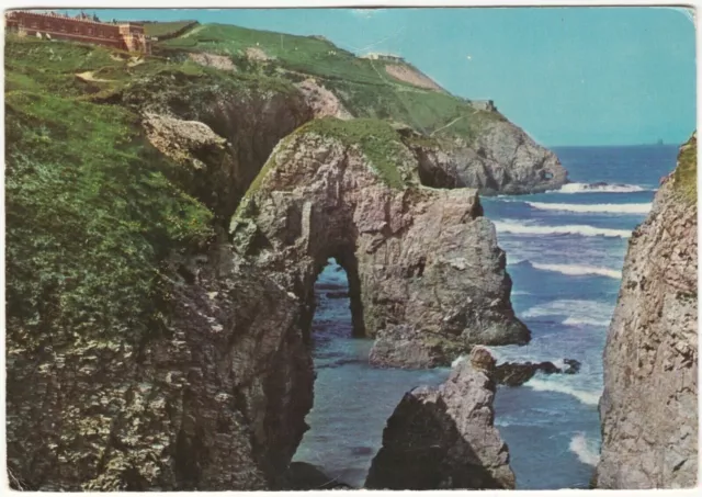 Cornish Panorama postcard Looking out to Droskyn Point, Perranporth, Cornwall