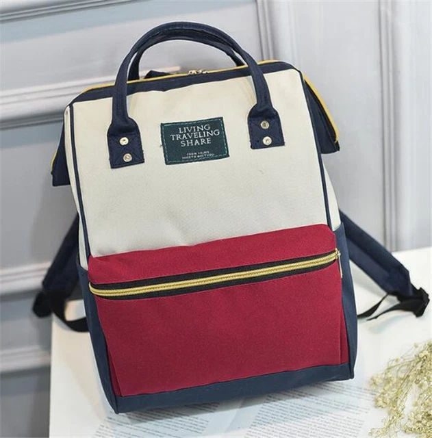 Women Men Backpack, Canvas School Bag, Travel Bag for Outdoor Camping Traveling 9