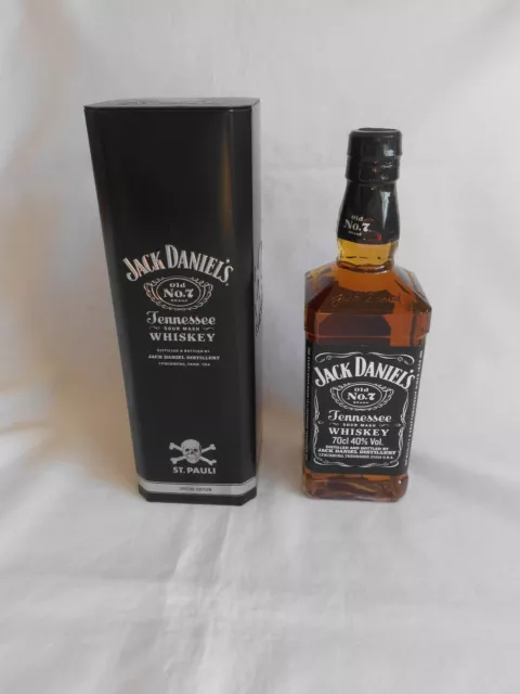 Jack Daniel's Tennessee Old No 7  0,7l 40% in ST.Pauli Blechdose  Neu Fotos