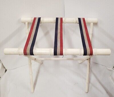 Vintage Faux Bamboo Solid Wood Folding Luggage Suitcase Rack Stand