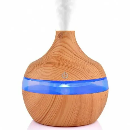 Difusor de aceites esenciales 300 ml aspecto madera USB cambio de color