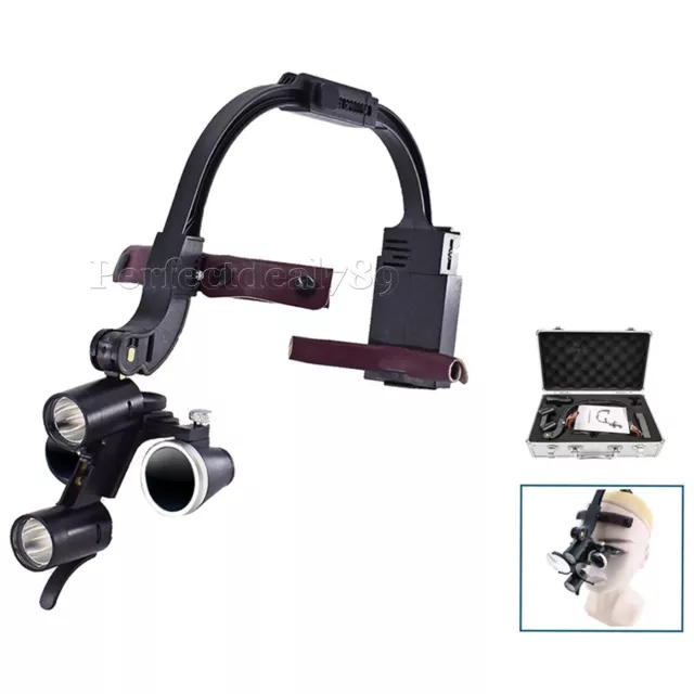 Dental LED Head Light Lamp Magnification Binocular Loupes 5W Surgical 2.5X 3.5X