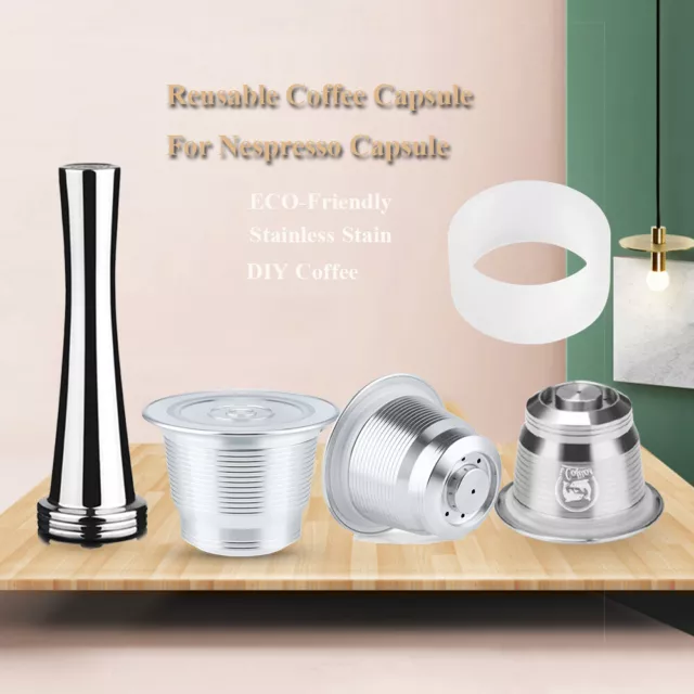 For Nespresso Stainless Steel Coffee Capsule Pods Refillable Reusable Espresso