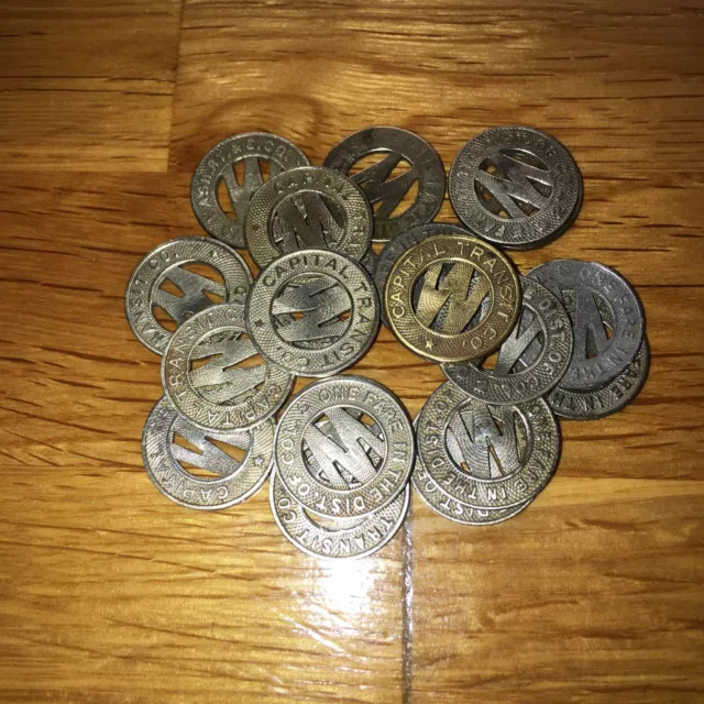 21 vintage DC transit tokens