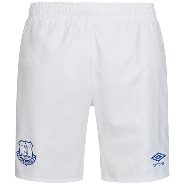 Pantaloncini da calcio Everton per bambini (taglia 9-10y) Umbro bianchi per la casa - nuovi
