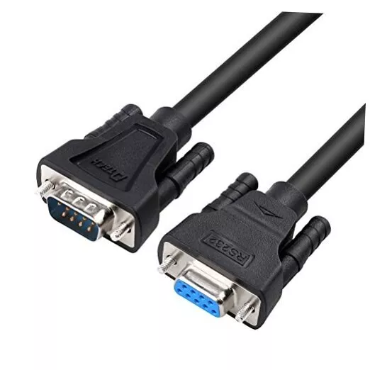 DTech RS232 Serial Cable Extension Male to Female 9 Pin Straight Through 5ft