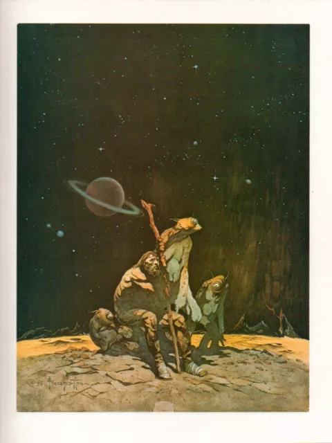 1977 full Color Plate "Stranded " by Frank Frazetta Fantastic GGA Print