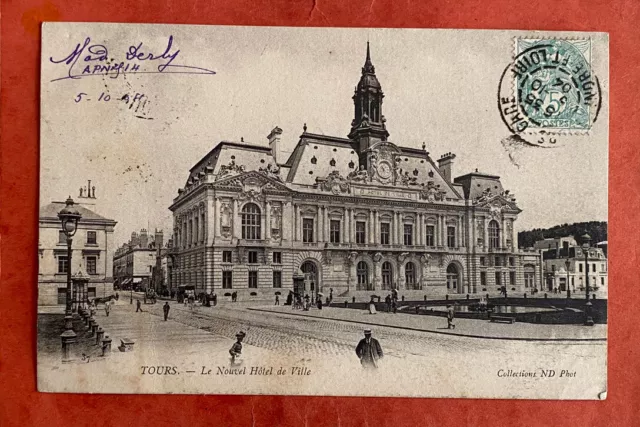 cpa 37 TOURS - Le Nouvel Hôtel de Ville (1904)