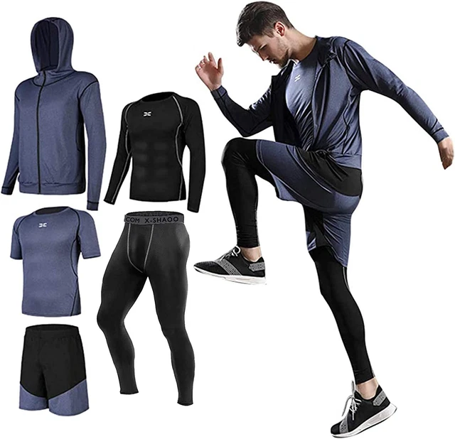 Lachi Ensemble Compression Homme Tenue Sport Fitness Vetement Running Shirt...