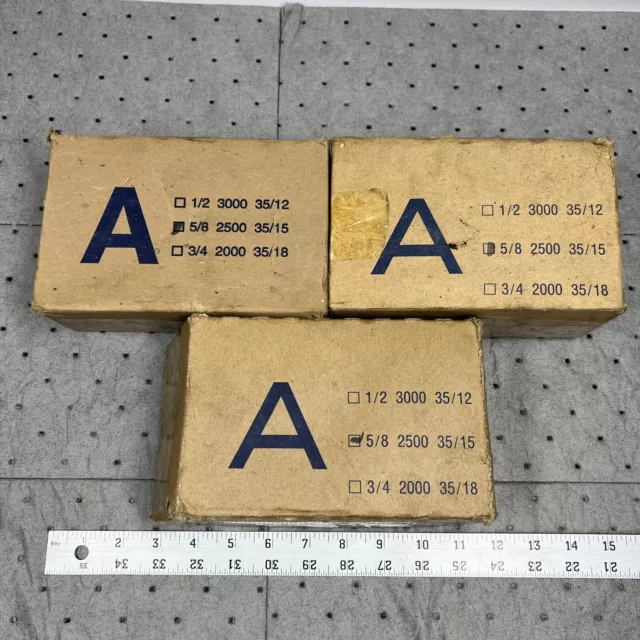 3x Uline Manual Carton Box Staples 1-1/4" X 5/8" Staples S-22480 Box of 2,500