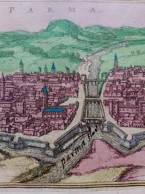 Parma 1575 - Incisione Dell' 500 Acquarellata - Garanzia Di Autenticita'
