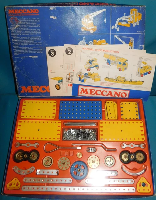 Boite MECCANO N° 1 A de pieces accessoires de 1920 avec pieces nickelées