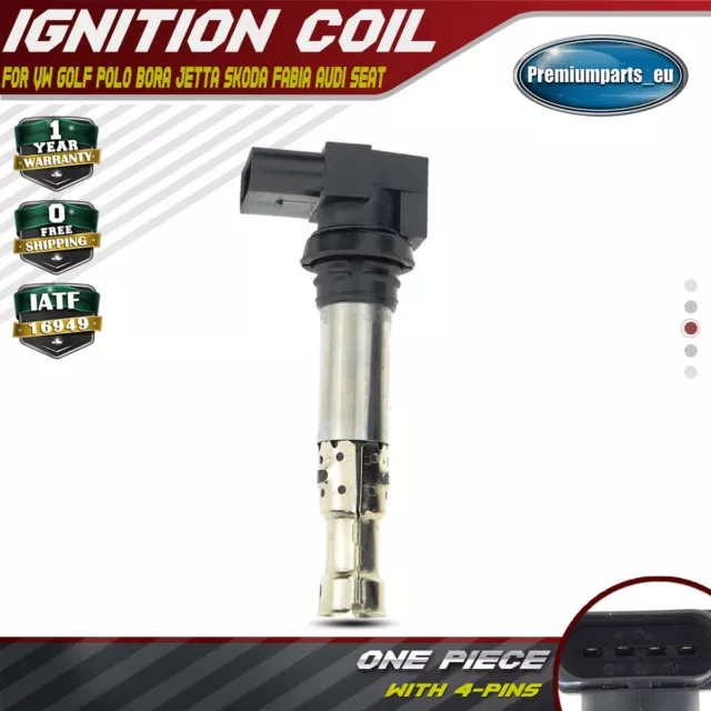 4pcs Ignition Coil compatible for VW SKODA SEAT AUDI Beetle Bora