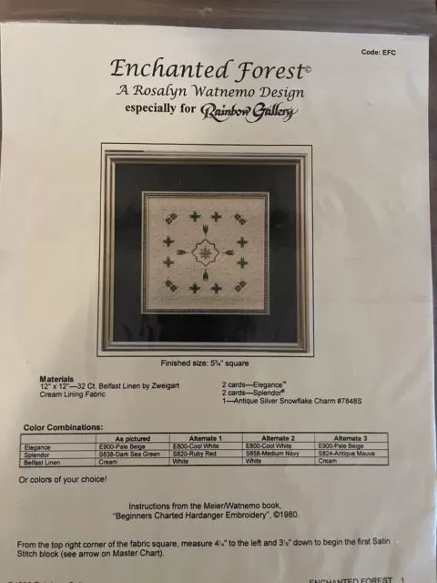 Rainbow Gallery-"Enchanted Forest" Rosalyn Watnemo Hardanger Embroidery Pattern