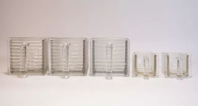 5-tlg. Convoluzione Vintage Mid Century Contenitore IN Vetro IN 2 Diverse Taglie