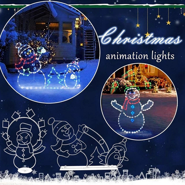 Christmas Snowman Penguin string lights Outdoor garden yard wrought iron lights