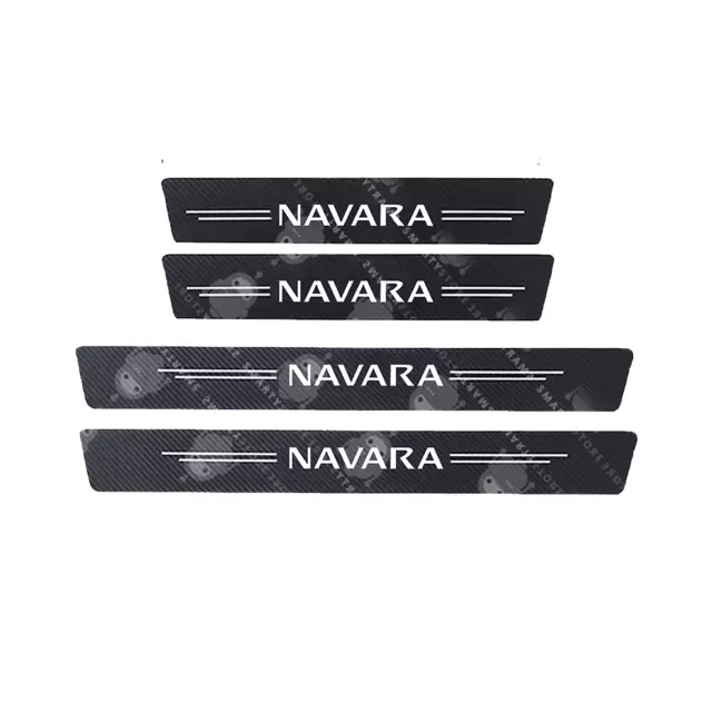 4 X Nissan Navara Door Plate Sill Scuff Anti Scratch Decal Sticker Protector
