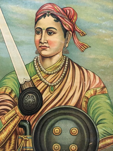 1920's Politica Stampa Rani Lakshmibai. Chitrashala Poona 15in x 2 2