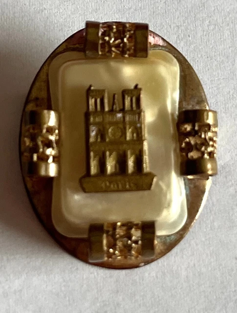 Broche Tortue En Argent Sterling Et Nacre Avec Marcassites - Vintage XXe Siècle, Bel état