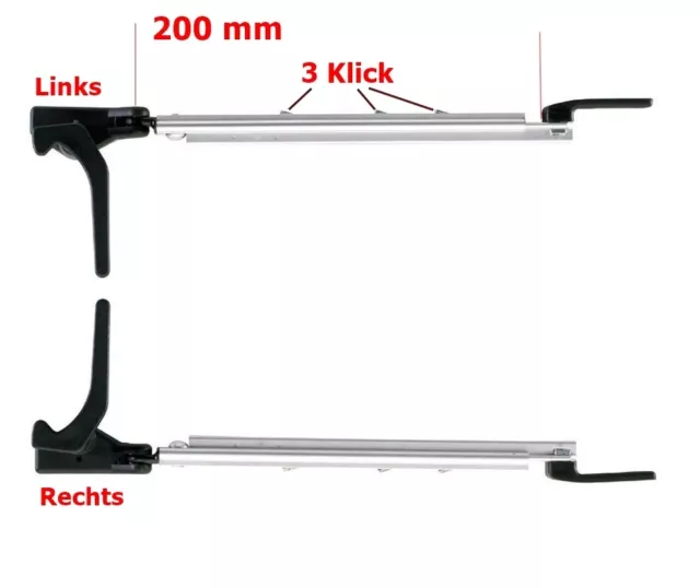 Fensteraussteller 200 mm Rechts Klick Klack Polyplastic Polyfix System